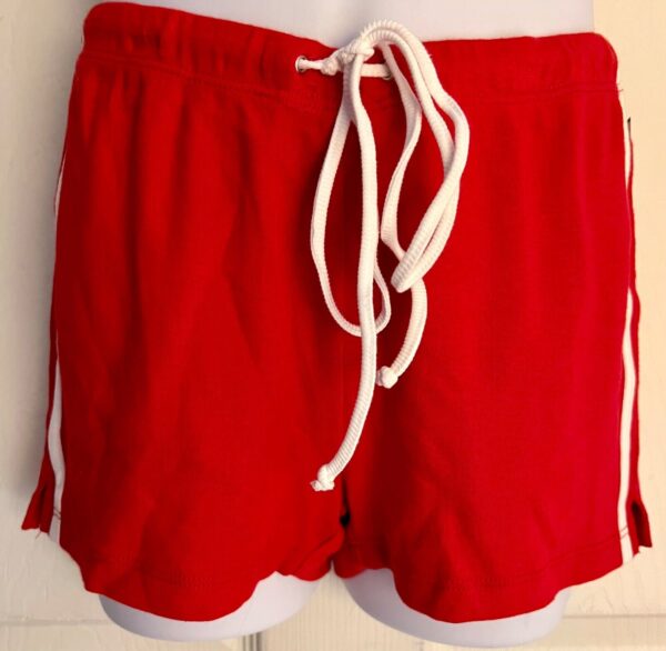 GK RED UNISEX CHILD LARGE COTTON WHITE STRIPE ATHLETIC/CASUAL SHORTS  Sz CL