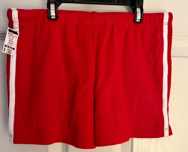 GK RED UNISEX CHILD LARGE COTTON WHITE STRIPE ATHLETIC/CASUAL SHORTS  Sz CL - Image 7