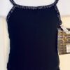 GK DANCE JAZZ CHEER CHILD SMALL BLACK MICROFIBER MATRIX FOIL CAMISOLE TOP SZ S