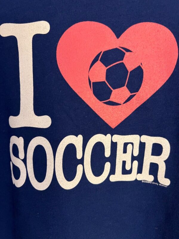 AUSSIE T CO. KIDS LARGE HEAVY COTTON â€˜I â¤ï¸ SOCCERâ€™ GRAPHICS T-SHIRT Sz CL NWT! - Image 3