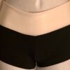 GK CHEER SHORT ADULT X-SMALL WHITE FOIL BLACK N/S DRYTECH GYM DANCE WORKOUT AXS