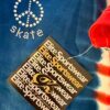 GK TIE DYE "SKATE" PEACE JEWELS GIRLS MEDIUM RED WHITE BLUE SSLV COTTON TEE SZ M - Image 5