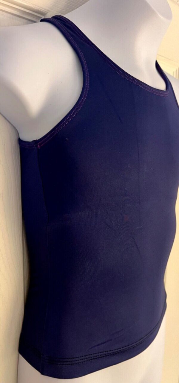 GK DANCE JAZZ CHILD MEDIUM NAVY NYLON/SPANDEX DRY TECH ATHLETIC TANK TOP SZ M - Image 2