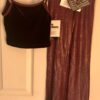 GK DANCE JAZZ TOP GIRLS MEDIUM WINE VELVET FOIL CRISSCROSS STRAPS CAMISOLE Sz CM - Image 6