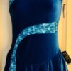 GK ICE FIGURE SKATE DRESS ADULT SMALL OCEAN VELVET FOIL PRINT ASYM TANK AS NWT!