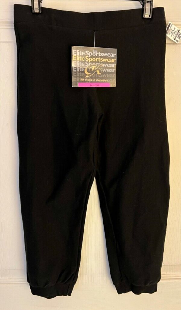 GK DANCE BLACK CAPRI LADIES SMALL COTTON/SPANDEX CUFFED CAPRI PANTS CHEER Sz AS