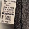GK DANCE JAZZ PANTS CHILD LARGE BLACK TWILIGHT FOIL VELVET WAIST HIP HUGGER Sz L - Image 5