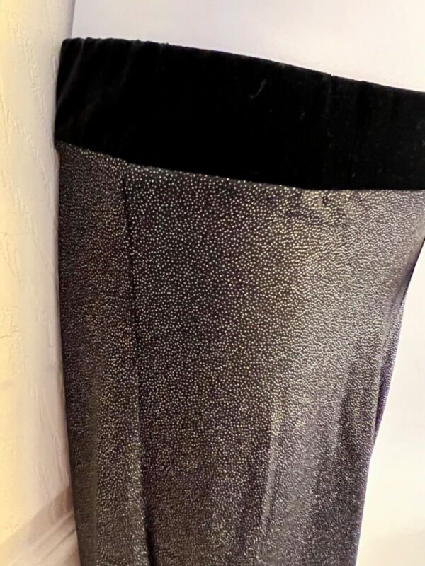 GK DANCE JAZZ PANTS CHILD LARGE BLACK TWILIGHT FOIL VELVET WAIST HIP HUGGER Sz L - Image 7