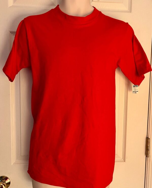 DURABLE  Lot of 5 BLANK T-Shirts ADULT SMALL S/S Crew Neck 4-Red 1-Navy - Image 4