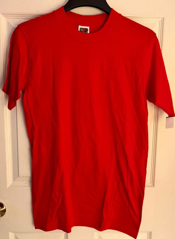 DURABLE  Lot of 5 BLANK T-Shirts ADULT SMALL S/S Crew Neck 4-Red 1-Navy - Image 6