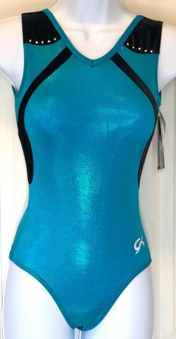 GK FROZEN HEART ADULT X-SMALL SEAGLASS FOIL SWAR JA TANK GYMNASTIC LEOTARD AXS