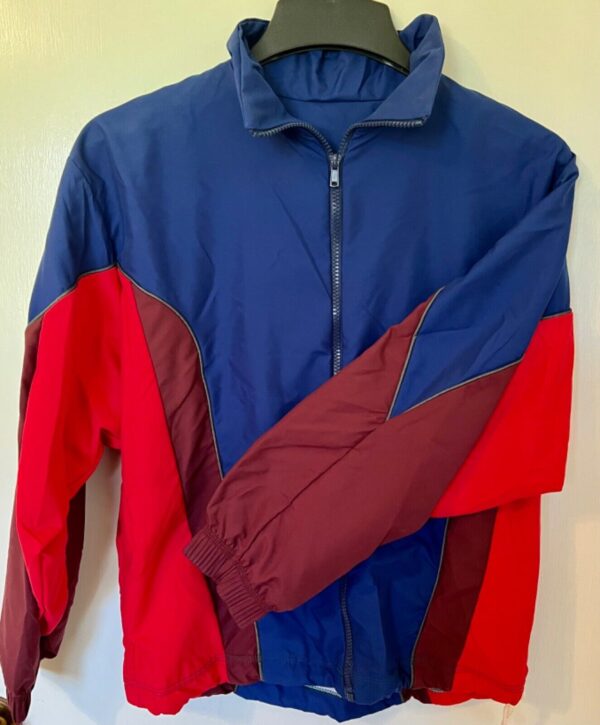 GK CLASSIC WARM UP JACKET ADULT SMALL NAVY RED MICROFIBER GYMNASTICS CHEER Sz S