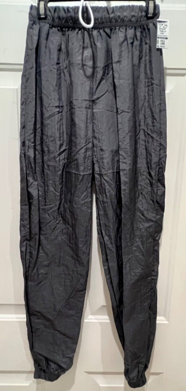 GK WARM UP UNISEX CHILD LARGE GRAY CRINKLE NYLON GYMNASTICS CHEER PANTS Sz CL - Image 2