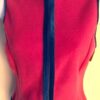 GK PINK FLEECE VEST ADULT X-SMALL BLUE VELVET TRIM FRONT ZIP SKATE GYM Sz XS