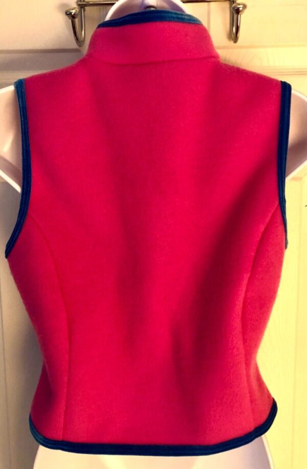 GK PINK FLEECE VEST ADULT X-SMALL BLUE VELVET TRIM FRONT ZIP SKATE GYM Sz XS - Image 5