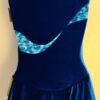 GK ICE FIGURE SKATE DRESS ADULT SMALL OCEAN VELVET FOIL PRINT ASYM TANK AS NWT! - Image 2