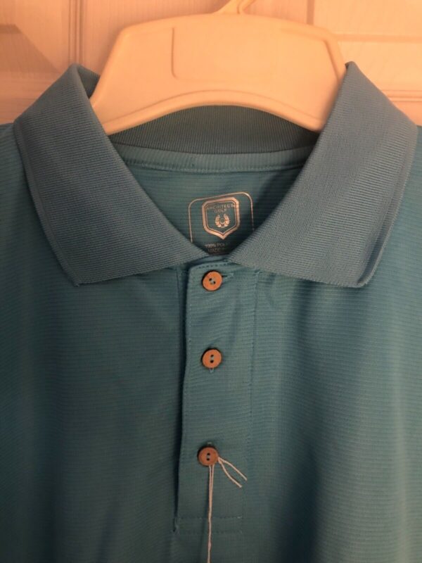 ARCHITECTURE GOLF MENS XX-LARGE AQUA 3-BUTTON SSLV POLO GOLF SHIRT Sz XXL NWT! - Image 2