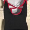 GK DANCE JAZZ CHILD SMALL BLACK NYLON RED MATRIX FOIL CAMI GYMNAST LEOTARD Sz CS - Image 6