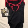 GK DANCE JAZZ CHILD SMALL BLACK NYLON RED MATRIX FOIL CAMI GYMNAST LEOTARD Sz CS - Image 8
