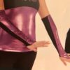 GK DANCE ADULT SMALL AMETHYST SPARKLE AND BLACK DRYTECH GAUNTLETS DANCE AS NWT