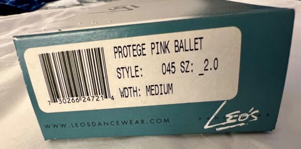 LEOâ€™S DANCEWEAR PROTEGE BALLET GIRLS SIZE 2.0 PINK LEATHER FULL SOLE Sz 2.0 NIB! - Image 7