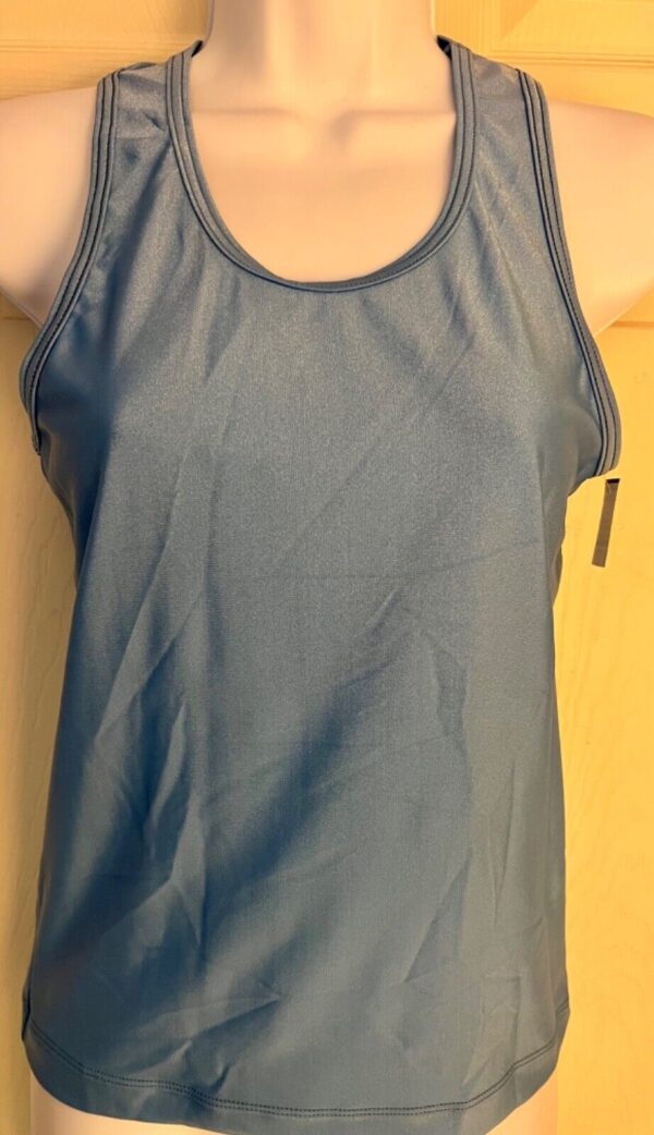 TOUSSE' BY GK ELITE LADIES LARGE LGT BLUE RACERBACK NYLON TOP RUNNING Sz AL NWT!