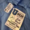 VTG UNIVERSITY WEAR MENS LARGE FADED BLUE HVY WT COTTON POCKET TEE NO SHRINK L - Image 4