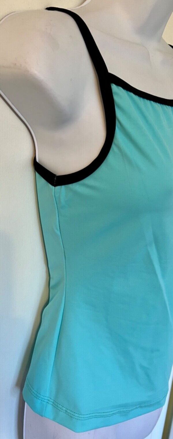 GK DANCE TOP ADULT SMALL AQUA NYLON/SPANDEX CAMISOLE DANCE CHEER JAZZ GYM Sz AS - Image 3