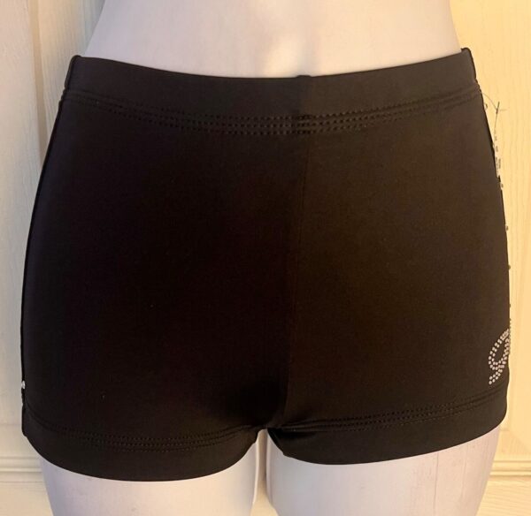 GK CHEER MICRO MINI WORKOUT SHORTS ADULT X-SMALL BLACK NYLON/SPANDEX JA GYM XS - Image 2