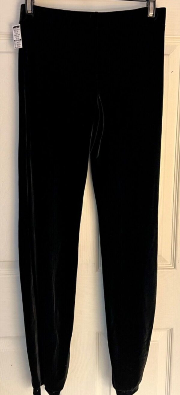 GK ELITE DANCE JAZZ LADIES MEDIUM BLACK VELVET JEWELED CUFFED JAZZ PANTS SZ M - Image 6