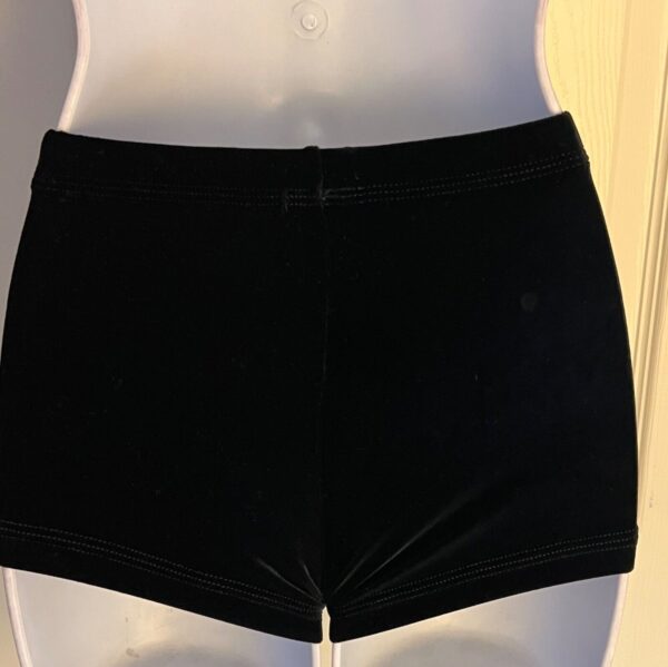 GK BLACK VELVET ADULT X-SMALL MICRO MINI CRYSTALS CHEER DANCE GYMNASTS SHORTS XS - Image 7