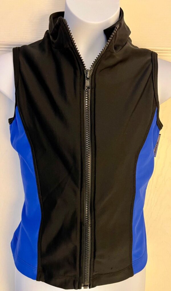 GK CHILD LARGE ICE SKATE VEST BLUE/BLACK BRUSHED TRICOT NYLON/SPANDEX Sz CL NWT! - Image 6