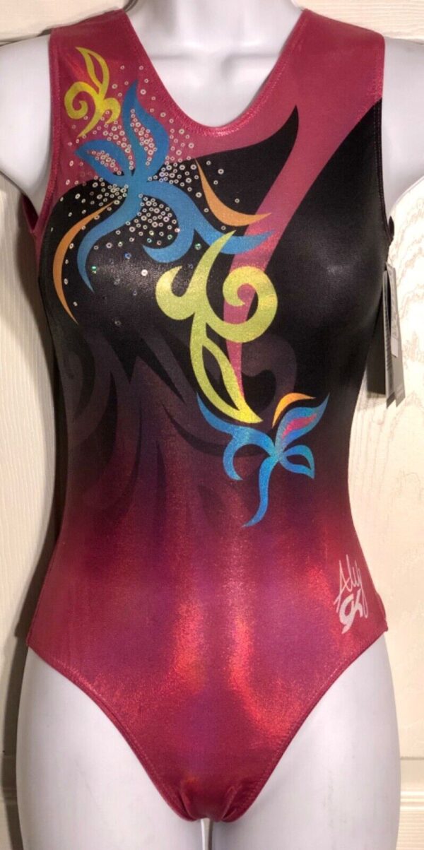 ALY RAISMAN FIESTA FASHION ADULT X-SMALL GK GYMNASTIC DANCE TANK LEOTARD AXS NWT