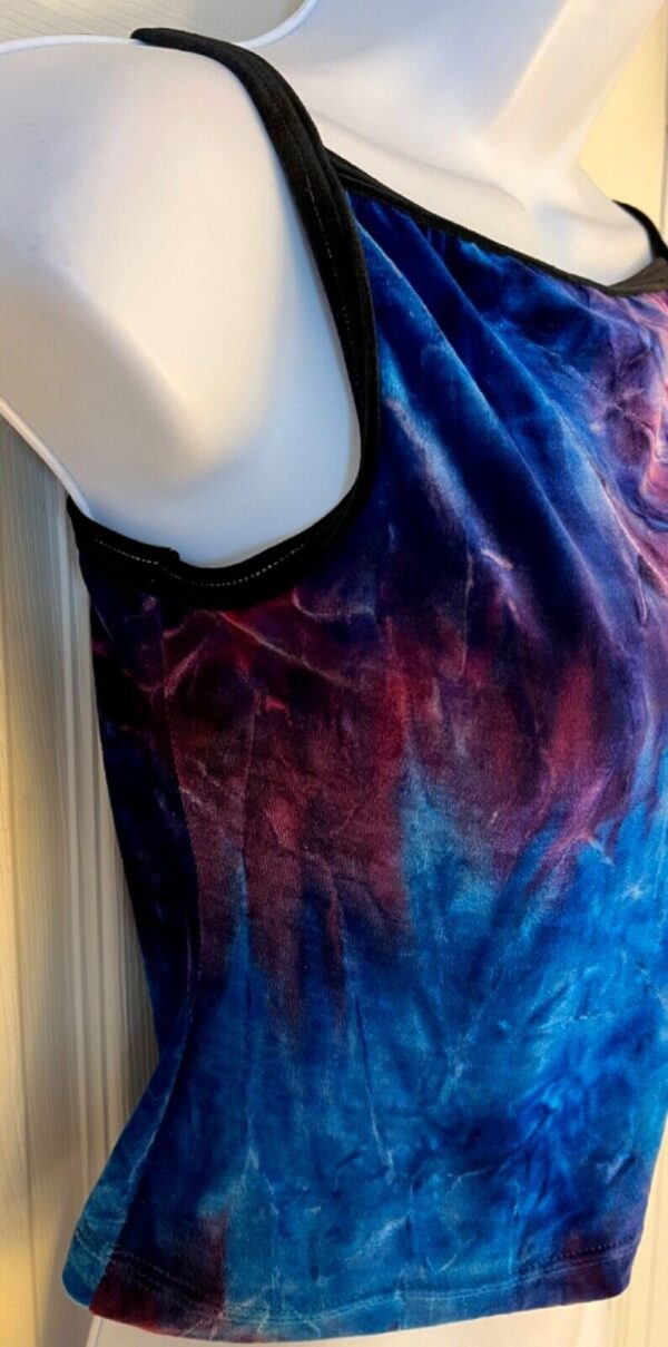 GK ELITE DANCE JAZZ ADULT SMALL TIE DYE VELVET CAMISOLE CROP TOP Sz AS NWT! - Image 3