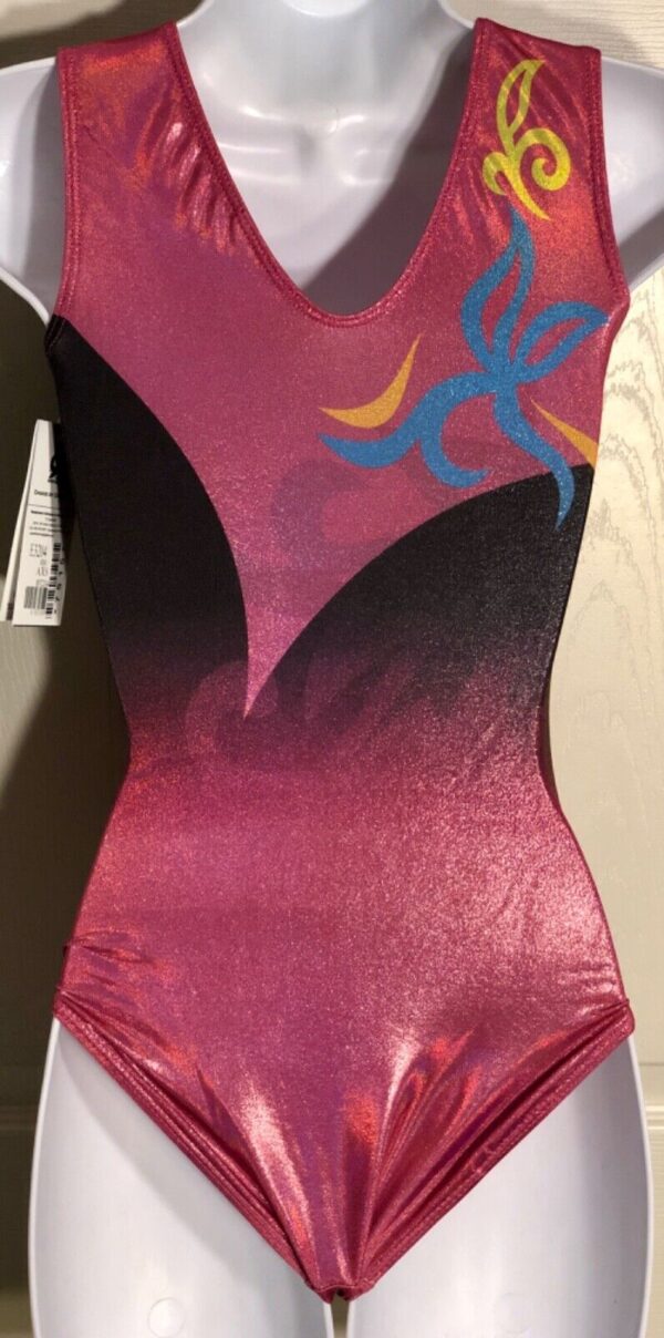 ALY RAISMAN FIESTA FASHION ADULT X-SMALL GK GYMNASTIC DANCE TANK LEOTARD AXS NWT - Image 3