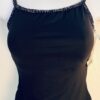 GK DANCE JAZZ ADULT MEDIUM BLACK MICROFIBER FOIL STRAPPY BACK CAMISOLE TOP SZ M