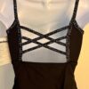 GK DANCE JAZZ ADULT MEDIUM BLACK MICROFIBER FOIL STRAPPY BACK CAMISOLE TOP SZ M - Image 5