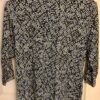 Christopher Banks Ladies Black Green Cream Print 3/4 Slv Front Zip Cotton Top M - Image 6