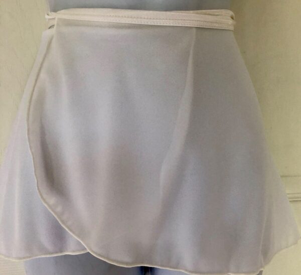 LEOâ€™S GK DANCE BALLET CLASSIC CREPE WRAP SKIRT TIE GIRLS ONE SIZE WHITE Sz OS