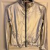 GK WARM UP JACKET ADULT SMALL SILVER METALLIC ZIP FRONT GYMNASTICS DANCE CHEER S - Image 4