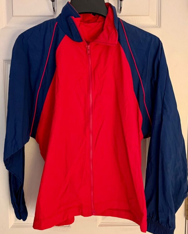 GK WARM UP JACKET ADULT SMALL SUPPLEX NAVY RED PIPING PERFORMANCE FIT GYM Sz S - Image 2