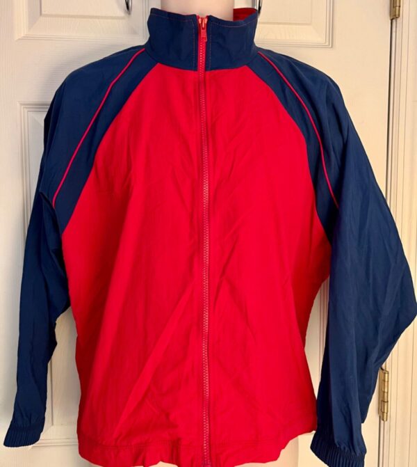 GK WARM UP JACKET ADULT SMALL SUPPLEX NAVY RED PIPING PERFORMANCE FIT GYM Sz S - Image 4