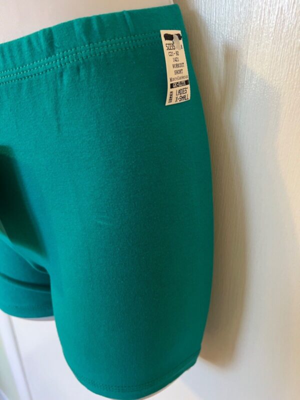 GK GREEN WORKOUT SHORTS LADIES X-SMALL DANCE CHEER GYMNASTICS COTTON/SPANDEX XS - Image 3