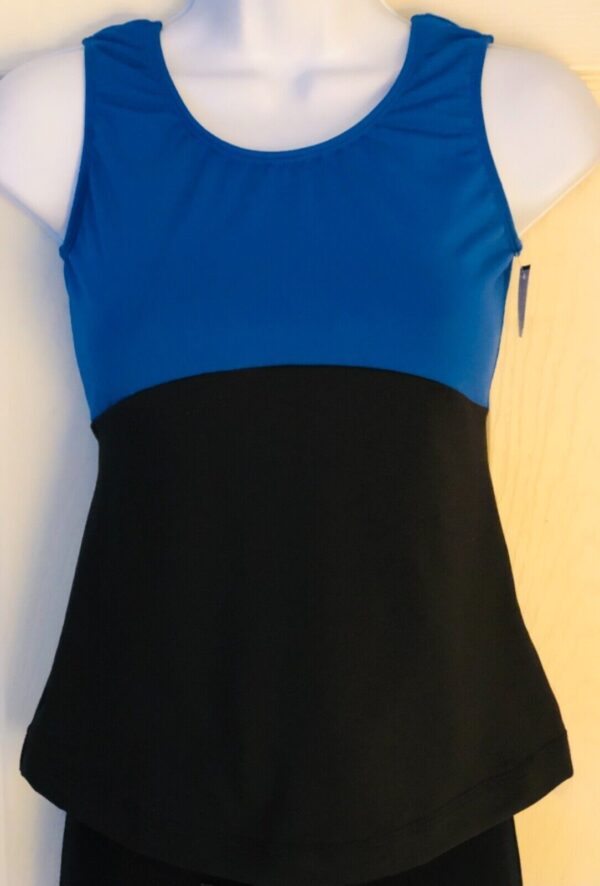 GK ELITE DANCE TOP ADULT SMALL ROYAL BLACK DRY TECH SLVLS TANK Sz AS NWT!