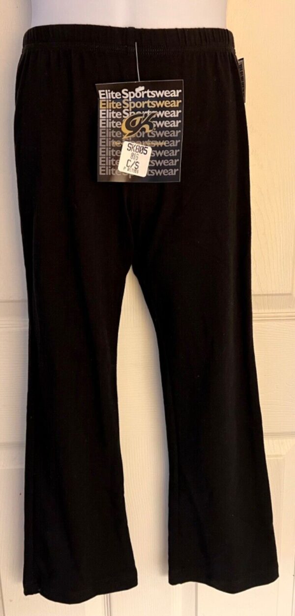 GK WARM UP CHILD SMALL BLACK COTTON/SPANDEX BOOT CUT ICE SKATE ATHLETIC PANTS CS