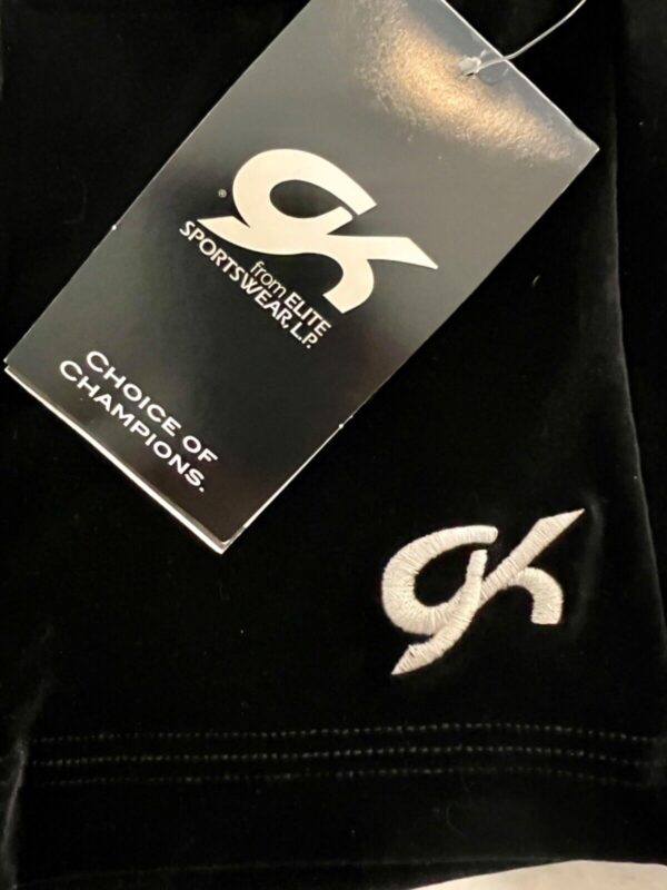 GK BLACK VELVET CHILD LARGE MICRO MINI JA CHEER DANCE GYMNASTS SHORTS SZ L NWT! - Image 2