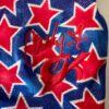 GK CARLY PATTERSON CHILD TODDLER NAVY RED FOIL STARS GYMNASTICS DANCE BIKETARD - Image 7