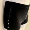 GK BLACK VELVET ADULT X-SMALL MICRO MINI CRYSTALS CHEER DANCE GYMNASTS SHORTS XS - Image 3