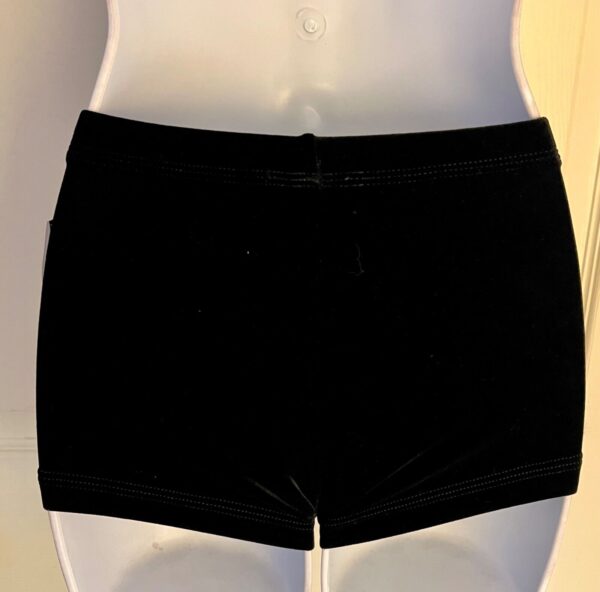 GK BLACK VELVET ADULT X-SMALL MICRO MINI CRYSTALS CHEER DANCE GYMNASTS SHORTS XS - Image 7