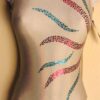 GK OPAL ILLUSION ADULT X-SMALL WHITE OPAL BLUE SEQ GYMNASTICS DANCE LEOTARD AXS